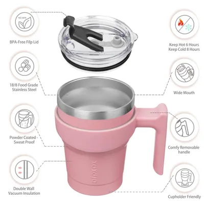 Productafbeelding van BJPKPK 300 ml thermosbeker met handvat en rietje