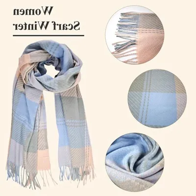 Lange weiche Tartan-Schal für Damen aus 100% Acryl, Hauptbild
