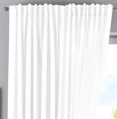 Productafbeelding van Ondoorzichtig Gordijn met Verborgen Lussen en Linnenlook 250 x 300 cm - Wit