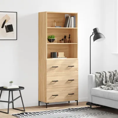 Image de vidaXL Highboard chêne Sonoma 69,5x34x180 cm Matériau dérivé du bois