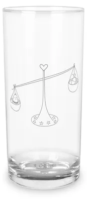 Produktbild von Mr. & Mrs. Panda Wasserglas Sternzeichen Waage 400 ml - Transparent - Geschenk, Glas, Marienkäfer, Hummel, Gleichgewicht, Tumbler, Longdrinkglas, Trinkglas, Biene