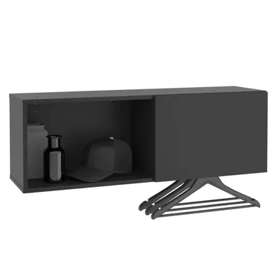 Produktbild von FMD Wandgarderobe mit Ablage 99,1x27,2x33 cm Schwarz