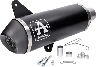 Produktbild von ARROW urban ciemny aluminiowy tłumik wsuwany i zaślepka do Piaggio Vespa gts 300