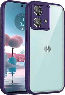 Produktbild von Hülle für Motorola Edge 40 Neo Transparente Rückseite TPU Bumper Stoßfest Handyhülle Lila