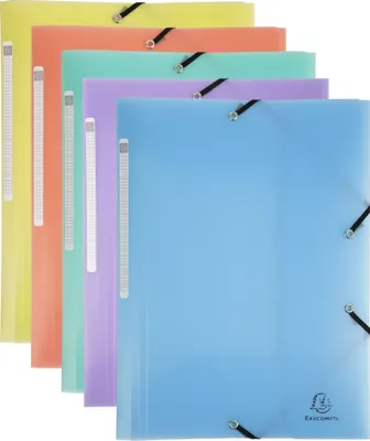 Image de Exacompta 25x Chemise à élastiques 3 rabats PP Pastel A4 assort. 55170E