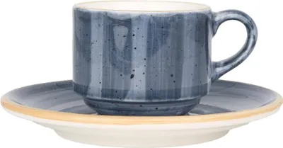 Obrázek produktu pro Bonna Aura Dusk - Šálky a podšálky na espresso - 80 cm3 - Porcelán - Sada 6 kusů