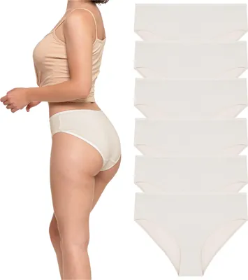 Produktbild von Frauen Gerade Baumwolle Höschen Klassisch Beige 6 Stück Moraj - L