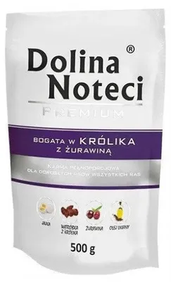 Zdjęcie produktu dla Dolina Noteci 5902921300847, Dorosły, Każda rasa, Gigant (> 45 kg), Maxi (26 - 44 kg), Średnie (11 - 25 kg), Żurawina, Królik, 500 g
