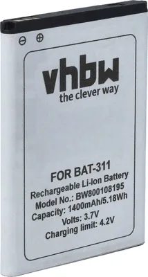 Produktbild von vhbw Akku Ersatz für Acer BAT-311, BAT-311(1ICP5/43/55), KT.0010S.011 für Handy Smartphone Telefon (1400 mAh, 3,7 V, Li-Ion)