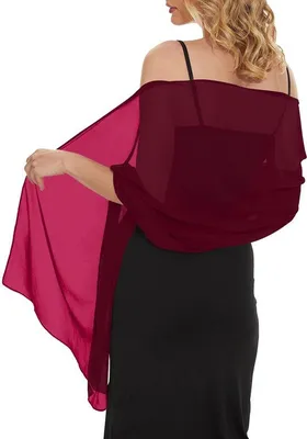 Produktbild von Unyqoos® Damen Chiffon-Schal – leichtes, weiches Tuch für Abendkleider & Hochzeiten, atmungsaktiv, seidige Textur, klassische Farben
