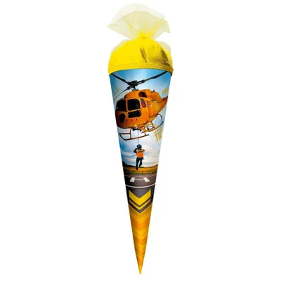 Produktbild von Roth Motiv-Schultüte Helikopter, 50cm, rund, Tüllverschluss