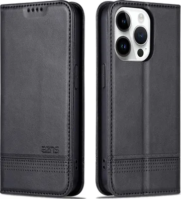 Obrázek produktu pro iPhone 15 Pro Pouzdro, Peněženka s Magnetickým Uzávěrem a Stojánkem, Kožené Flip Pouzdro pro iPhone 15 Pro černé