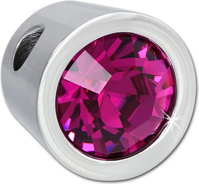 Immagine prodotto di Ciondolo Amello 14 mm con zirconi in acciaio inox argento rosa gioielli da donna ESHS01P