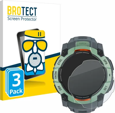 Produktbild von 3x BROTECT Entspiegelungs Schutzglas für Garmin Instinct 3 AMOLED / Solar (45 mm) Schutzfolie Panzer Folie Glas Display Schutz matt