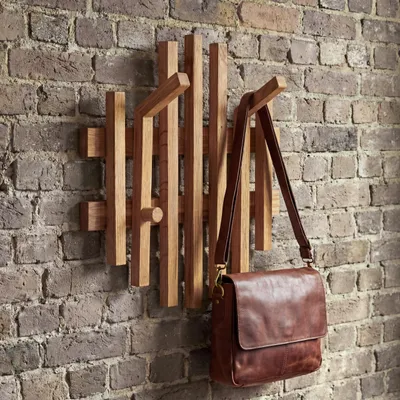 Immagine prodotto di Pannello appendiabiti MCA HWC-P57, appendiabiti a parete Appendiabiti in legno, legno massiccio 40x38cm rovere