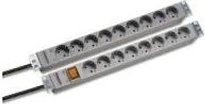 Produktbild von 19" 1HE Steckdosenleiste 8 x Schutzkontakt mit Schalter, grau Hersteller: Bachmann (691686)