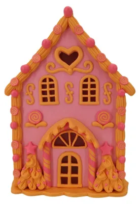 Zdjęcie produktu dla LED - Domek z lizaków - Poliresin - Różowy/Pomarańczowy - 13x13x18,5 cm