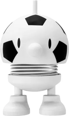 A white and black Hoptimist Football Bumble S figurine.
