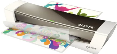 Produktbild von LEITZ LaminatorHomeOfficeA4EU fuer grau kleine Bueros und Homeoffice Modernes und kompaktes Design Aufheizzeit 3 Minuten (73680089)