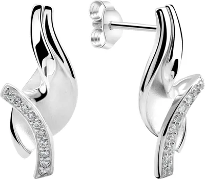 Produktbild von Zeeme Silber Ohrstecker 925/- Sterling Silber 2,0cm weiß Zirkonia weiß 274220038