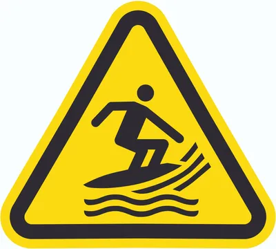 Produktbild von Aufkleber Dreieck Warnung Surfsportgebiet Symbol D30mm
