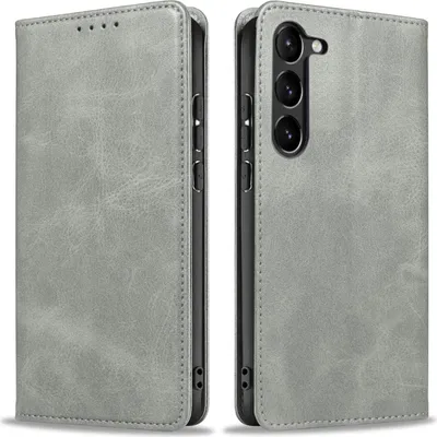 Produktbild von Handyhülle für Samsung Galaxy S23 Kunstleder Flip Cover Hülle Handytasche Case Kartenfach Farbe: Grau