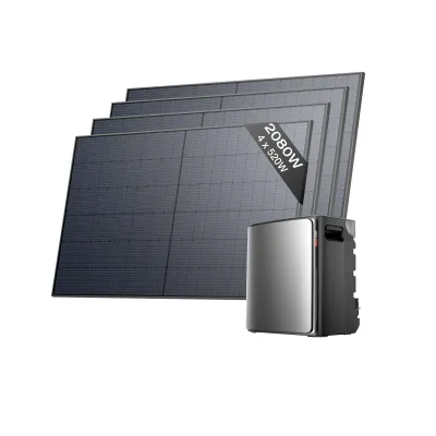 Produktbild von EF EcoFlow STREAM Ultra X Balkonkraftwerk mit Speicher, 3,84 kWh Speicher für Balkonkraftwerk, 4 × 520W Solarpanel