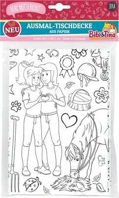 Produktbild von Mal Mich Bunt Ausmal-Tischdecke aus Papier, Motiv Bibi und Tina