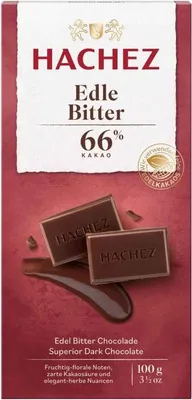 Immagine prodotto di Tavoletta di cioccolato fondente fine Hachez con un pizzico di vaniglia 100g