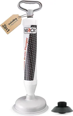 Produktbild von Unyqoos® Vakuum-Abflussreiniger – Saugglocke mit starker Unterdruckwirkung, 2 Aufsätze Ø 6,5 und 16 cm, chemiefreier Pömpel für Waschbecken, Bad & Küche
