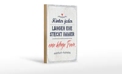 Produktbild von Holzschild Spruch 12x18 cm Hinter jeder langen Ehe steckt immer Dekoration