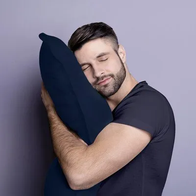 Obrázok produktu pre Ibenzoa® Sada 2 vankúšov, 50 x 70 cm – Vankúše z mikrovlákna s výplňou z polyfibru, pre optimálny komfort spánku a podporu krku, tmavomodrá farba