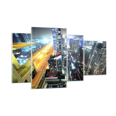 Produktbild von Bilder auf glas - Architektur Industrie Nacht Licht - 120x70cm - Glasbilder - Wandbilder - Kunstdruck - Wanddekoration aus Glas - Glas Bilder - Wandbild auf Glas - GDL120x70-2642