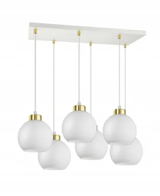 Zdjęcie produktu dla Duża Lampa Sufitowa Żyrandol Biała Szklane Kule White Glass AZ6 LED E27