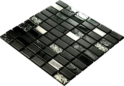 Produktbild von Schwarzes Glaskeramikmosaik „CANTERAS“, schwarze Dekorfliese
