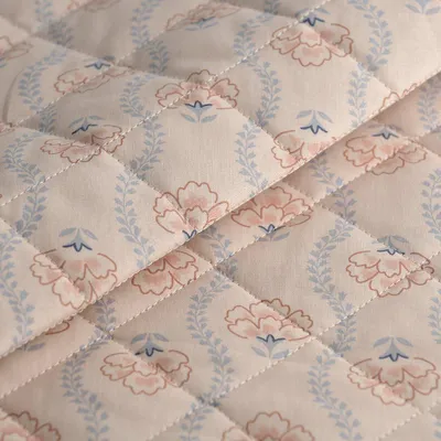 Produktbild von Steppstoff 150 cm beige gestreift MT