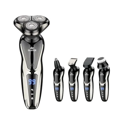 Produktbild von Elektrische Rasierer, Rasierer, 5-in-1 Haarschneider Set, Nass und Trockenrasierer, Speed Elektrorasierer, LCD Anzeige, kabellos wiederaufladbar