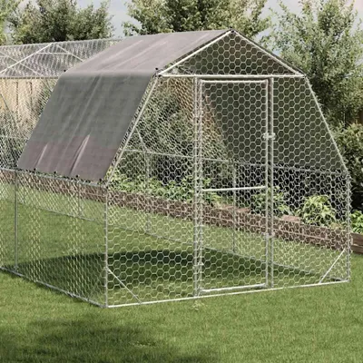 Zdjęcie produktu dla vidaXL Kurnik z dachem 2,5x12x2,25 m Stal ocynkowana