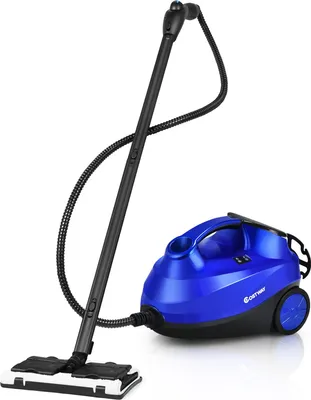 Produktbild von COSTWAY Dampfreiniger mit 19 Zubehörteilen, Bodendampfreiniger für Teppiche, Fußböden, Fenster und Autos / 2000W / 4 Bar / 1,5L Tank/bis 108℃ / LED/Dampfzeit bis 45 Min. (Blau)