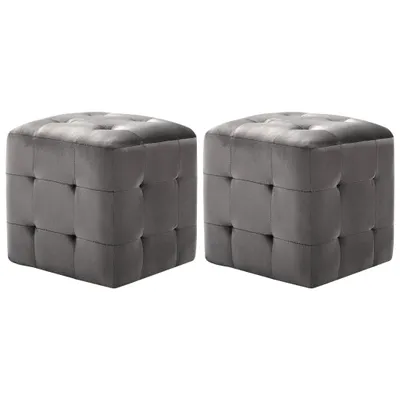 Immagine prodotto di Pouf 2 pz. Tessuto di velluto grigio 30x30x30 cm