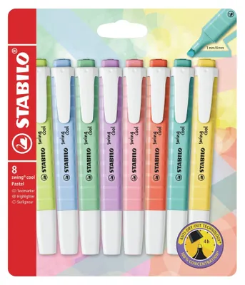Immagine prodotto di STABILO swing cool Pastel evidenziatore 8 pz Punta smussata Colori assortiti