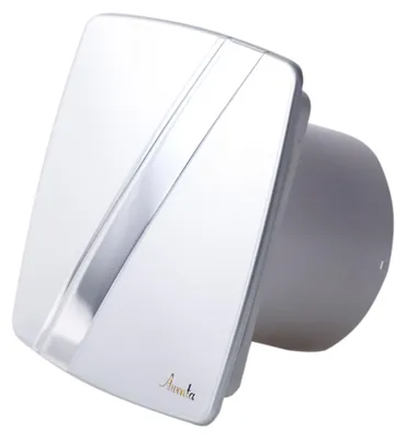 Obrázok produktu pre Stenný ventilátor do menších priestorov, systém Turbo Linea, strieborná farba, model 100 CTR, s funkciou oneskoreného vypnutia a stupňovým regulátorom