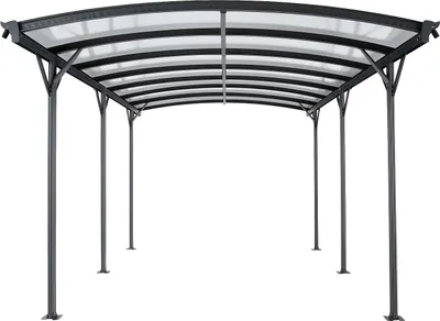 Produktbild von Freistehender überdachter Carport - für 1 Fahrzeug - 15,15 m² - Aluminium - Anthrazitgrau - BARESA