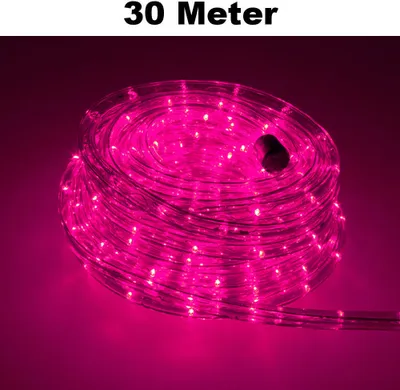 Produktbild von Trade-Shop LED Lichtschlauch Komplett Set mit Zubehör Lichterkette Beleuchtung Pink 30 Meter F3 LED für Drinnen/Draußen Weihnachten Beleuchtung Dekoration Lichterschlauch