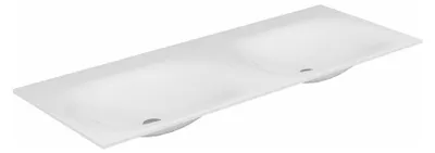 Image de KEUCO EDITION 11 Double lavabo encastré en Varicor, 2450x17x535mm, sans trou pour robinet, blanc, 31280702400