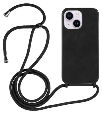 Produktbild von Handyhülle Schwarz mit Handykette Band für IPhone 11 Silikon Schutzhülle Case Zum Umhängen