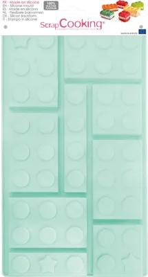 Zdjęcie produktu dla Silikonowa forma do pieczenia w kształcie cegieł, przeznaczona do ciast, z podziałem na 10 elementów, o wymiarach 30 x 17,5 x 3 cm