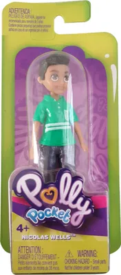 Image de Polly Pocket Mini poupée NICLAS avec pantalon bleu et chemise verte GFT90