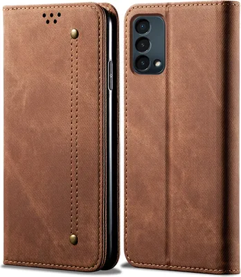 Produktbild von OnePlus N200 5G Hülle, Leder Brieftasche Flip Bookstyle Schutzhülle mit Standfunktion für OnePlus N200 5G Braun