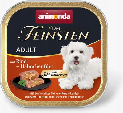 Zdjęcie produktu dla animonda Vom Feinsten 82301, Dorosły, Wołowina, Kurczak, 150 g, Bez cukru, Bez soi